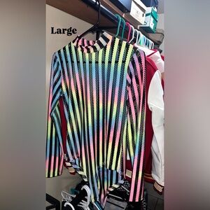 Neon Rainbow Stripe Long Sleeve Bodysuit